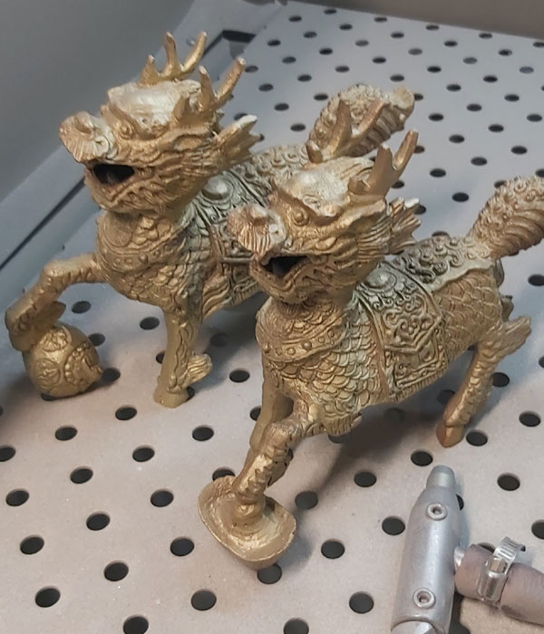 bead blasting brass to clean