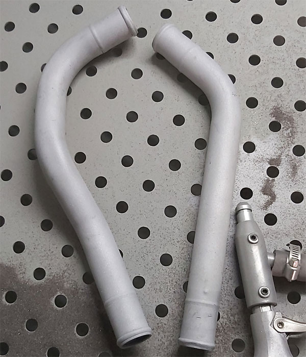 Vapour blasted exhaust